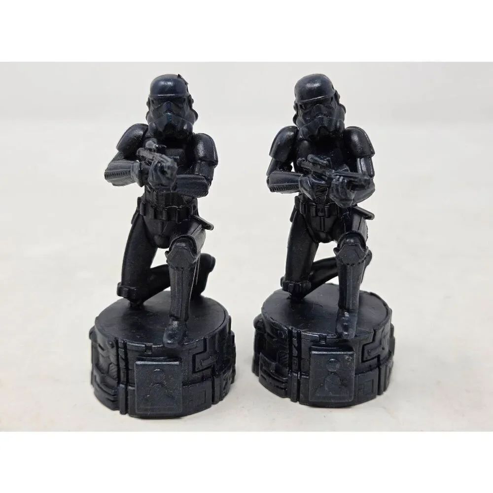 STAR WARS 2005 SAGA EDITION CHESS SET REPLACEMENT PAIR BLACK STORMTROOPER PAWN